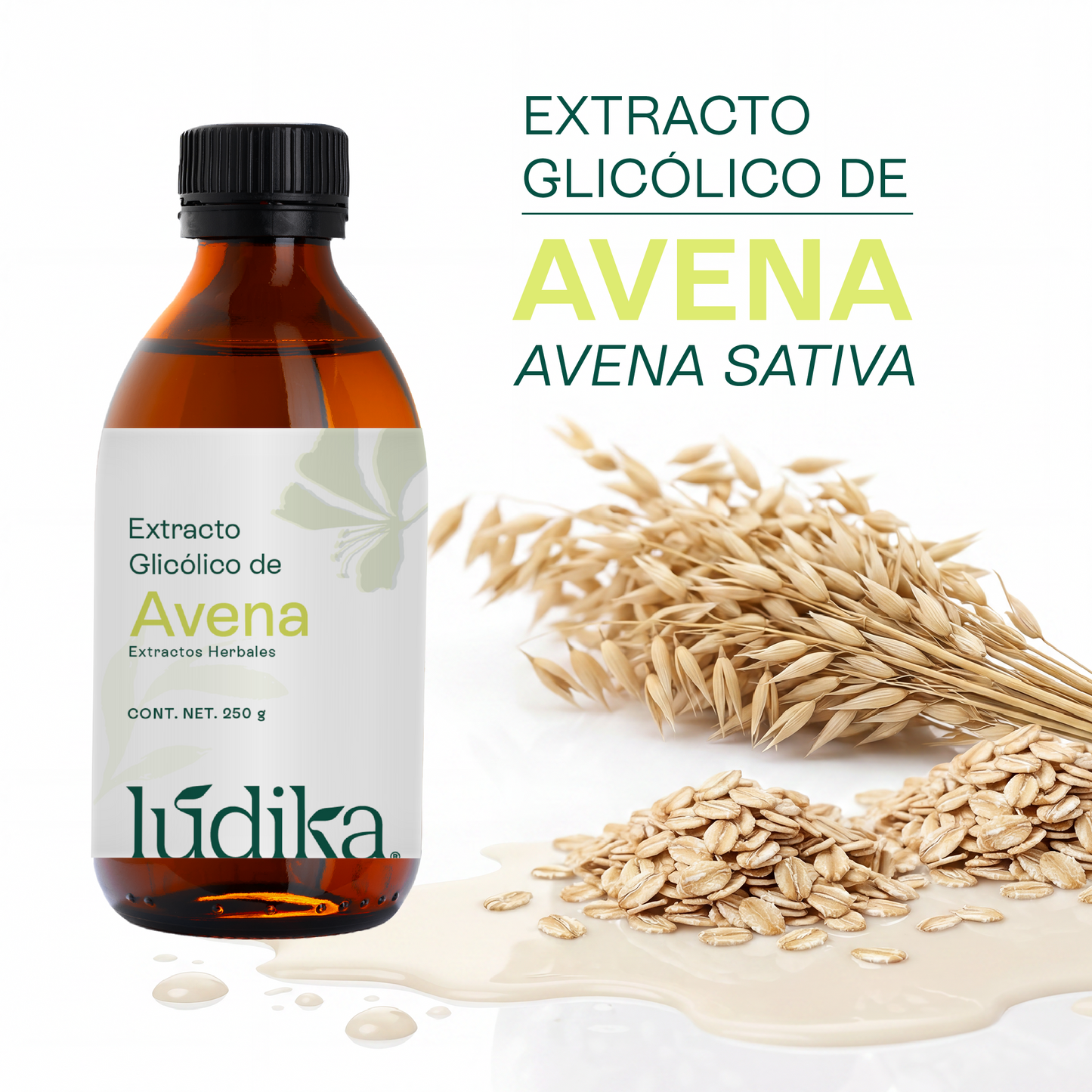 Extracto Glicólico de Avena | Facial, Corporal y Capilar | Activo Calmante, Anti-Irritante y Protector de la Barrera Cutánea