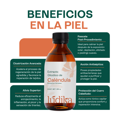 Extracto Glicólico de Caléndula | Facial, Corporal y Capilar | Activo Calmante, Reparador y Anti-Irritante