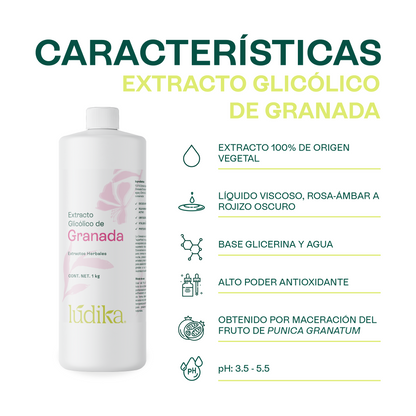 Extracto Glicólico de Granada | Facial, Corporal y Capilar | Activo Antioxidante, Antienvejecimiento e Iluminador