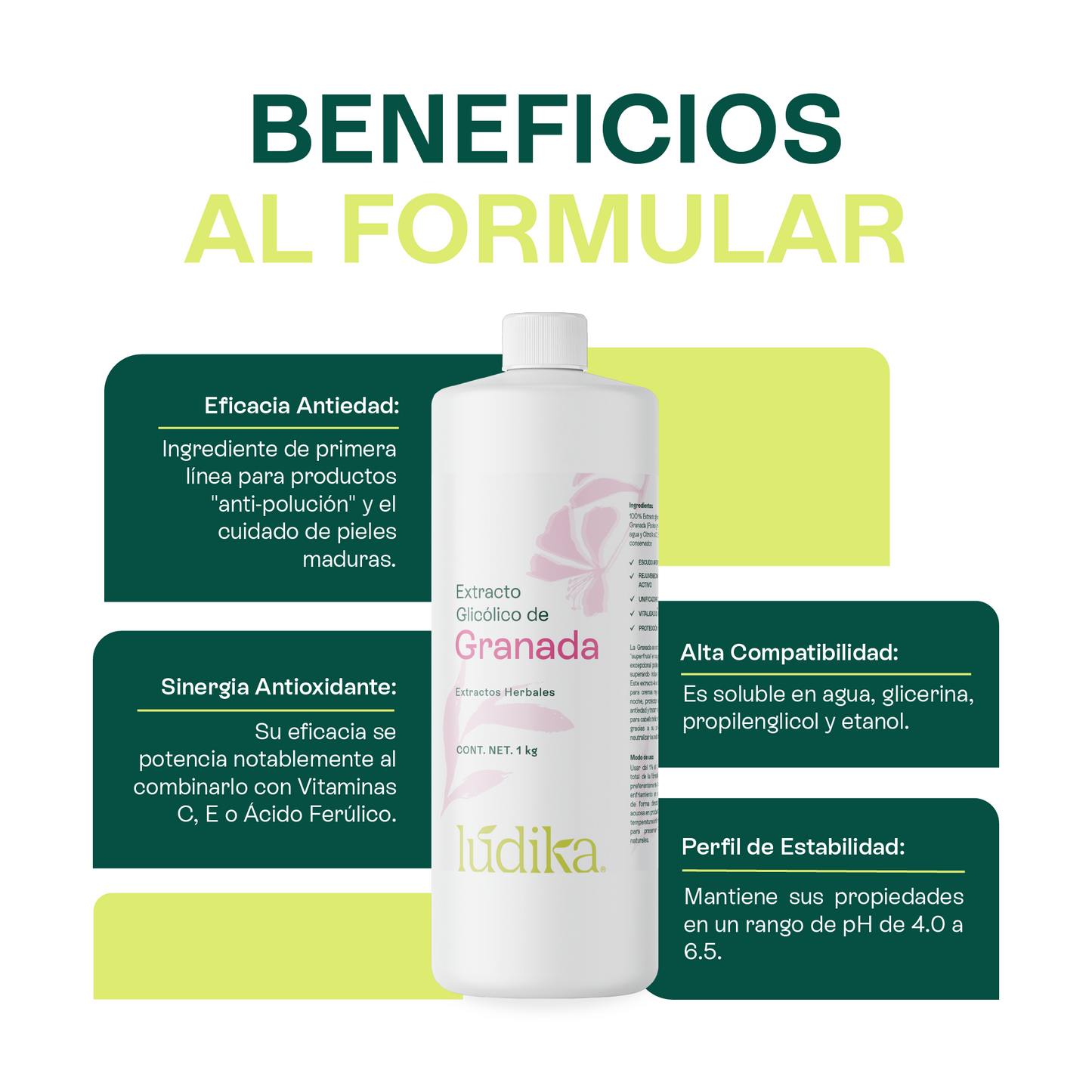 Extracto Glicólico de Granada | Facial, Corporal y Capilar | Activo Antioxidante, Antienvejecimiento e Iluminador