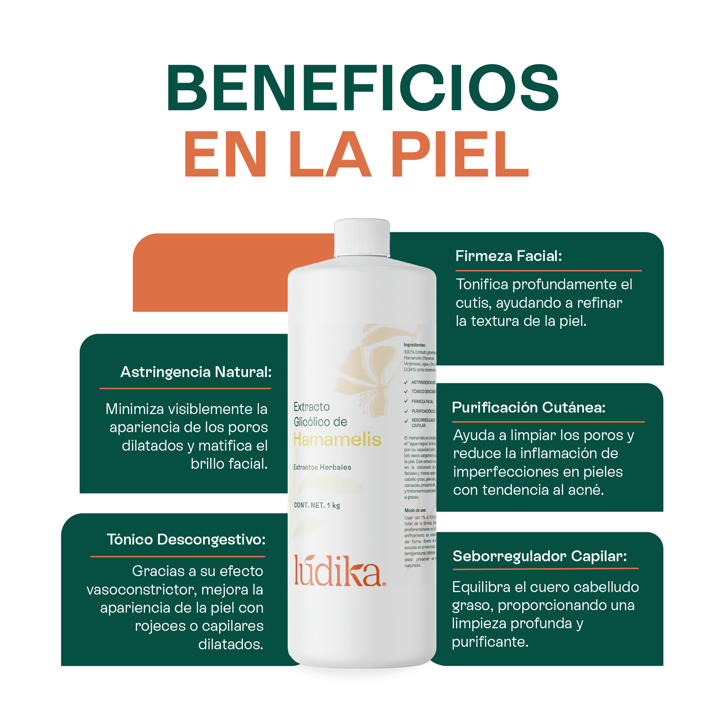 Extracto Glicólico de Hamamelis | Facial, Corporal y Capilar | Activo Astringente, Purificante y Vasoconstrictor
