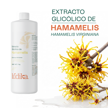 Extracto Glicólico de Hamamelis | Facial, Corporal y Capilar | Activo Astringente, Purificante y Vasoconstrictor