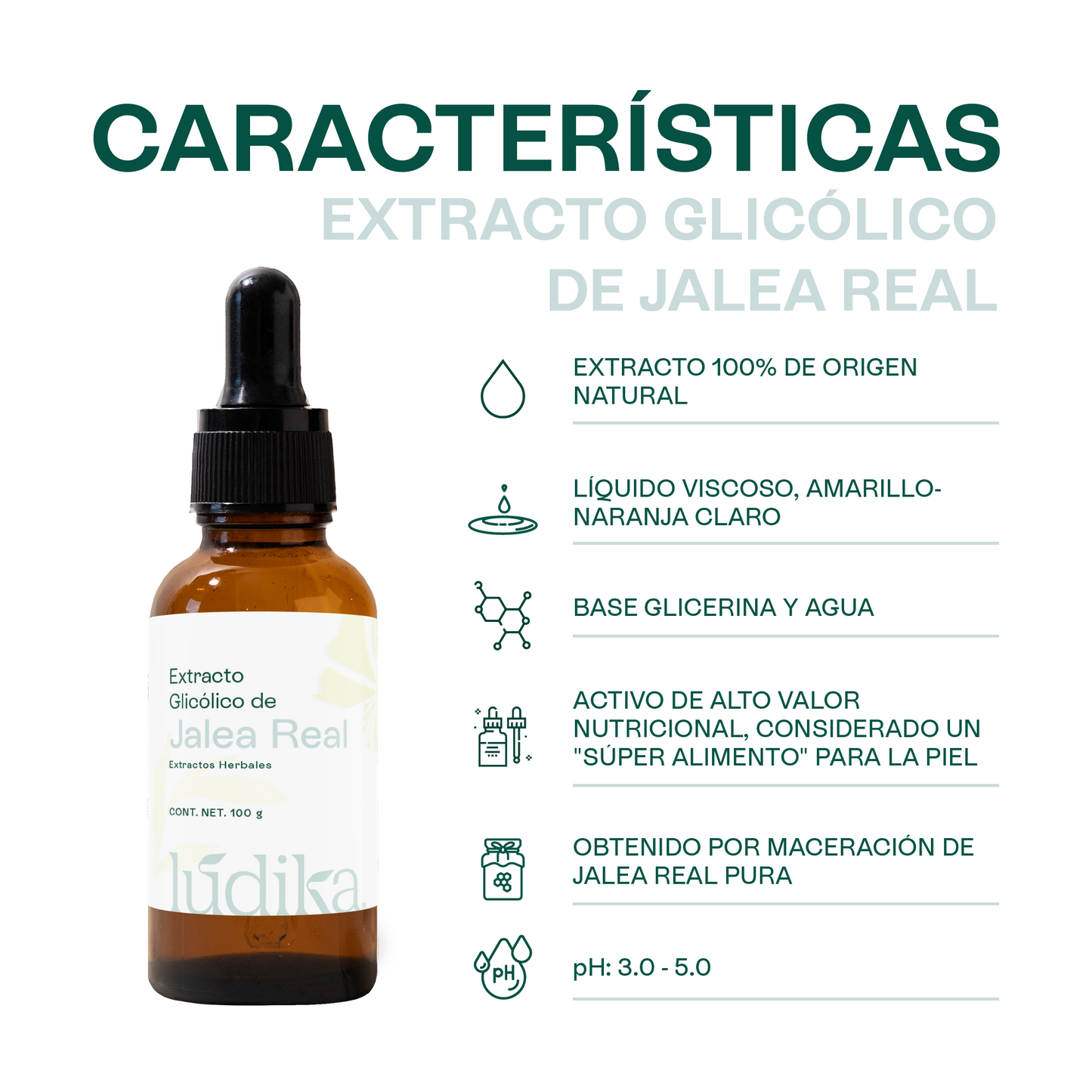 Extracto Glicólico de Jalea Real | Facial, Corporal y Capilar | Activo Revitalizante y Regenerador Antiedad