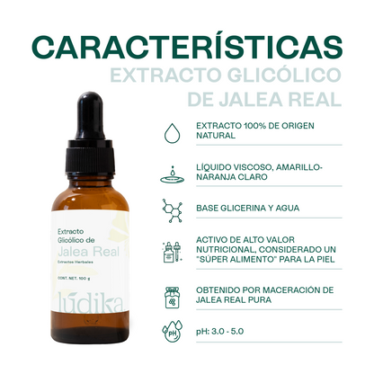 Extracto Glicólico de Jalea Real | Facial, Corporal y Capilar | Activo Revitalizante y Regenerador Antiedad
