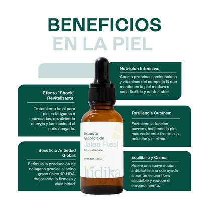 Extracto Glicólico de Jalea Real | Facial, Corporal y Capilar | Activo Revitalizante y Regenerador Antiedad