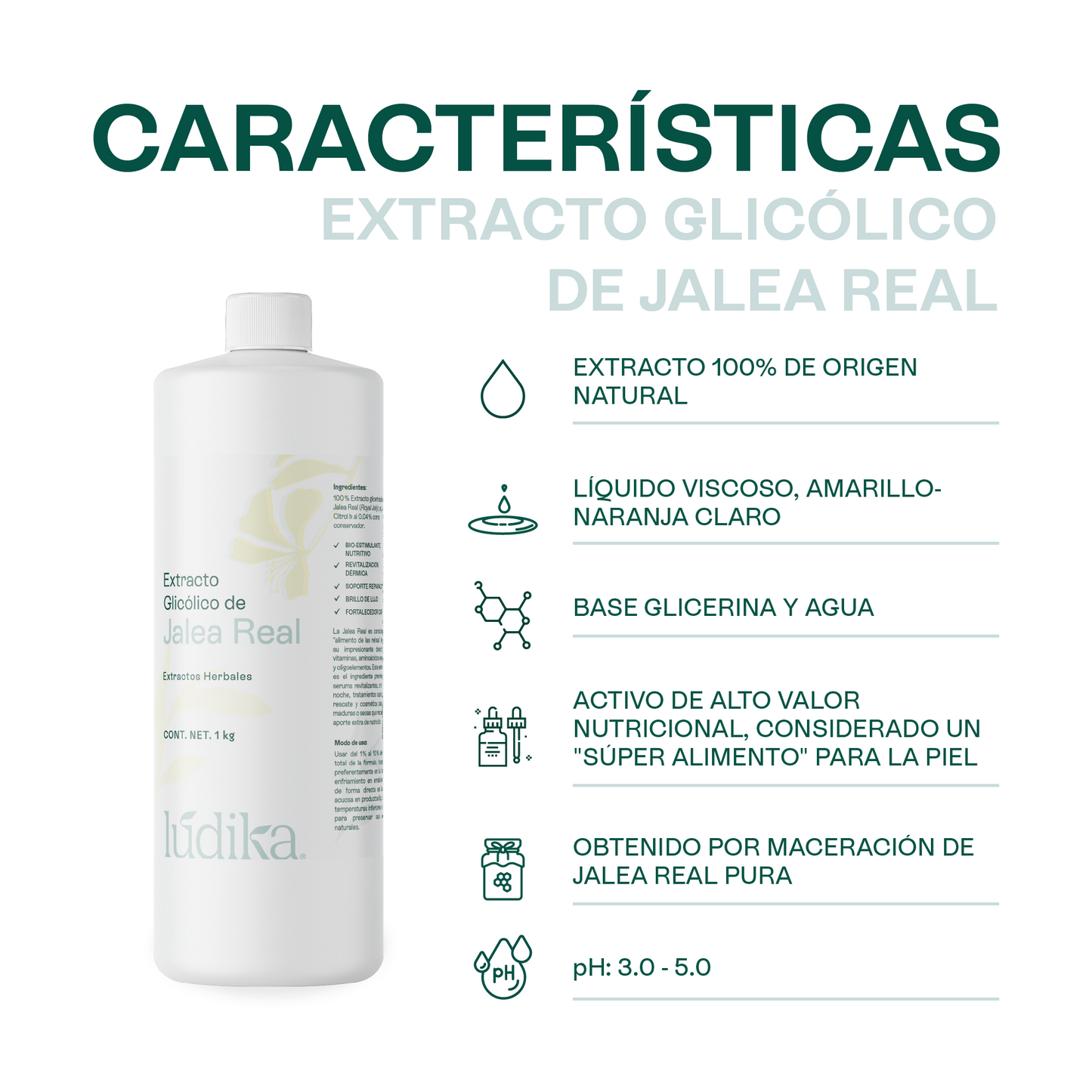 Extracto Glicólico de Jalea Real | Facial, Corporal y Capilar | Activo Revitalizante y Regenerador Antiedad