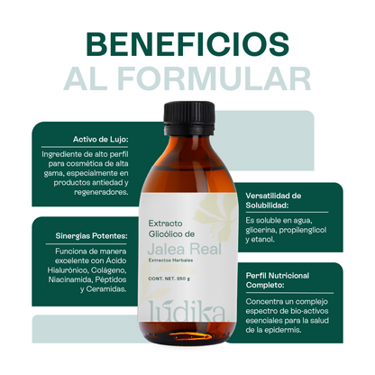 Extracto Glicólico de Jalea Real | Facial, Corporal y Capilar | Activo Revitalizante y Regenerador Antiedad