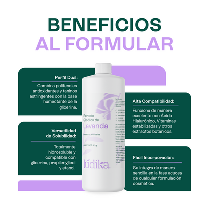 Extracto Glicólico de Lavanda | Facial, Corporal y Capilar | Activo Calmante, Purificante y Equilibrante