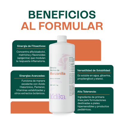 Extracto Glicólico de Manzanilla | Facial, Corporal y Capilar | Activo Calmante, Antiinflamatorio y Reparador