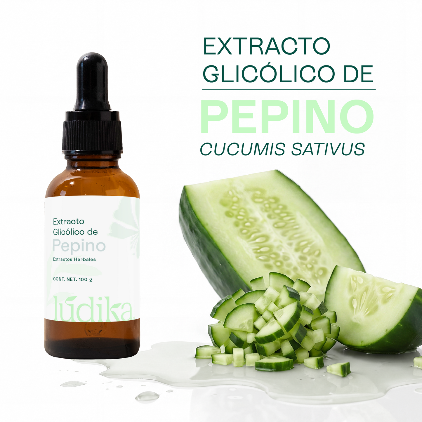 Extracto Glicólico de Pepino | Facial, Corporal y Capilar | Activo Hidratante, Refrescante y Descongestivo