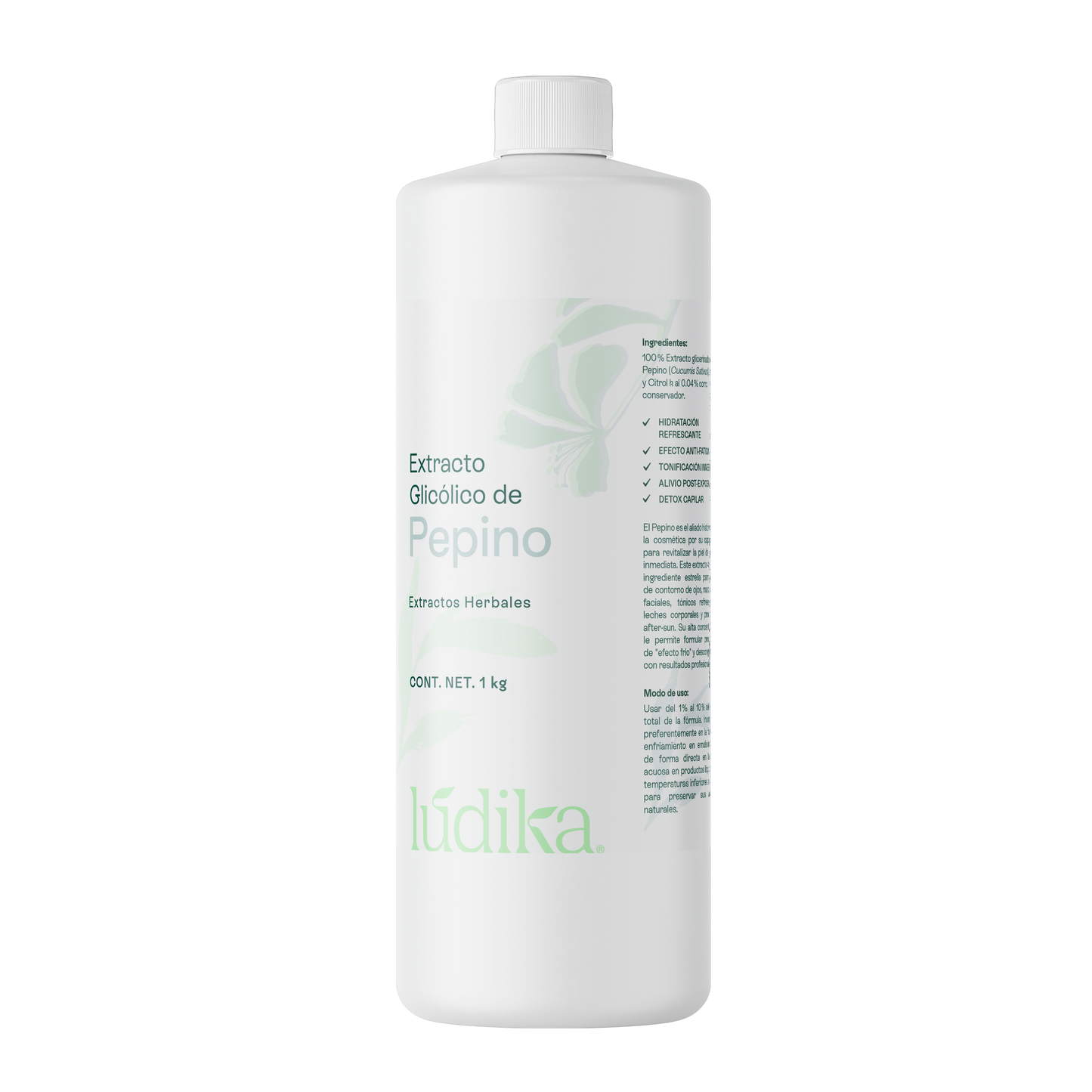 Extracto Glicólico de Pepino | Facial, Corporal y Capilar | Activo Hidratante, Refrescante y Descongestivo