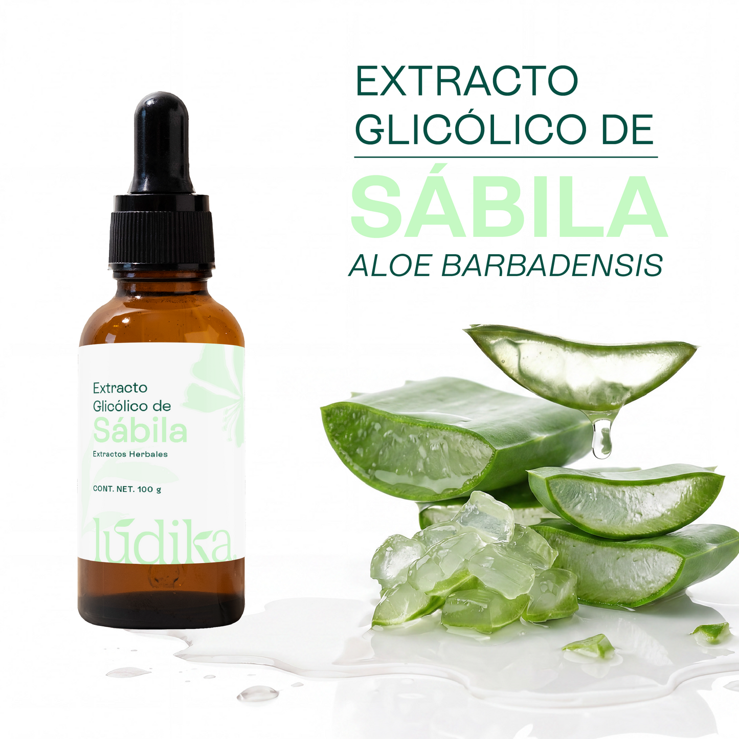 Extracto Glicólico de Aloe Vera | Facial, Corporal y Capilar | Activo Hidratante, Calmante y Reparador de la Piel