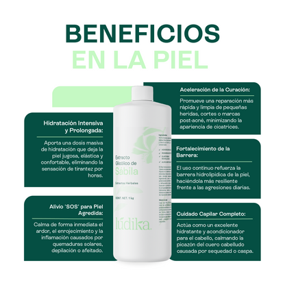 Extracto Glicólico de Aloe Vera | Facial, Corporal y Capilar | Activo Hidratante, Calmante y Reparador de la Piel