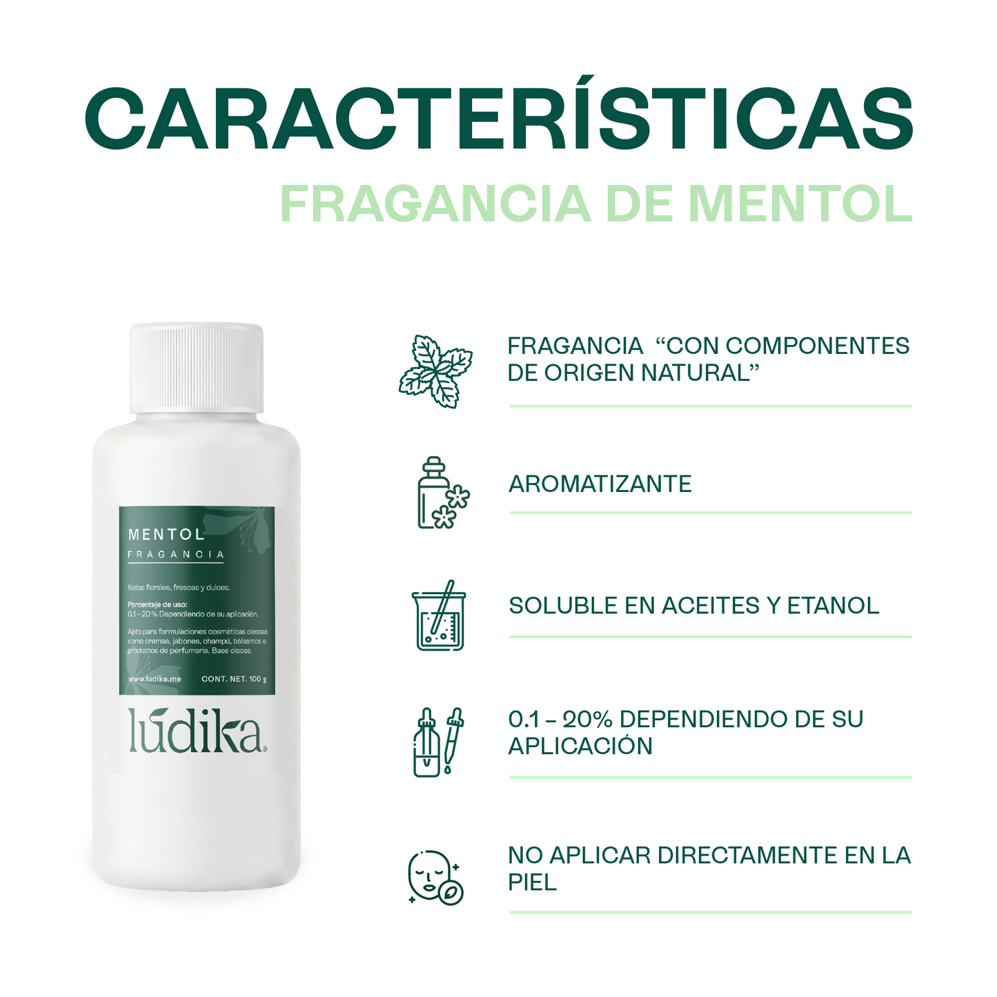 Fragancia de Mentol Lúdika | Aroma Fresco, Penetrante y Purificante