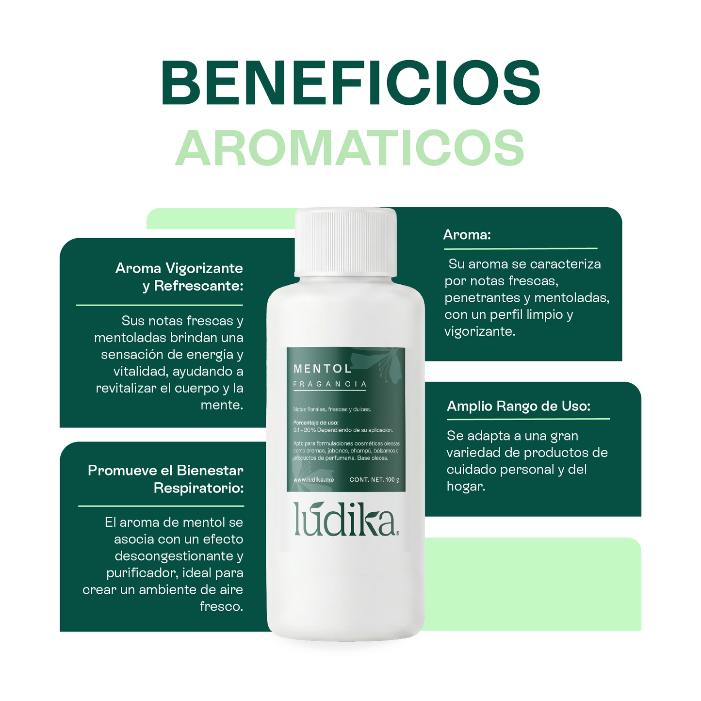 Fragancia de Mentol Lúdika | Aroma Fresco, Penetrante y Purificante