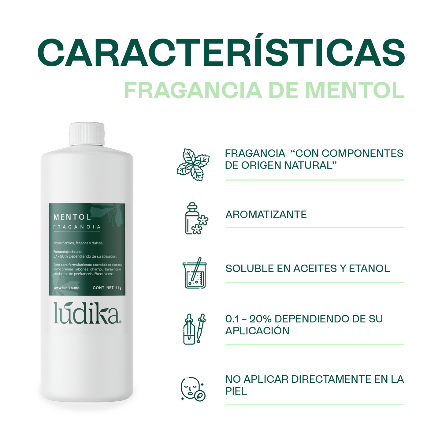 Fragancia de Mentol Lúdika | Aroma Fresco, Penetrante y Purificante