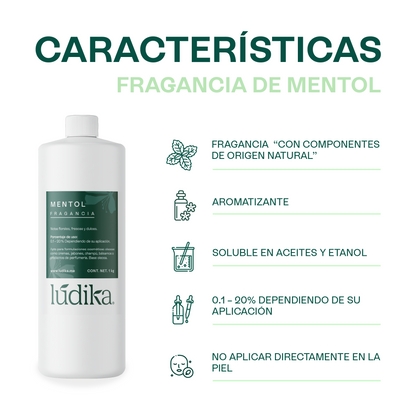 Fragancia de Mentol Lúdika | Aroma Fresco, Penetrante y Purificante