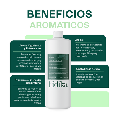 Fragancia de Mentol Lúdika | Aroma Fresco, Penetrante y Purificante