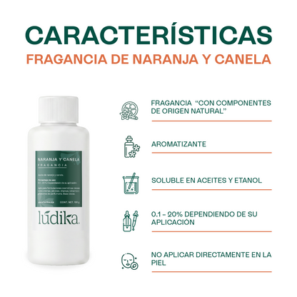 Fragancia de Naranja y Canela Lúdika | Aroma Cítrico, Especiado y Energizante