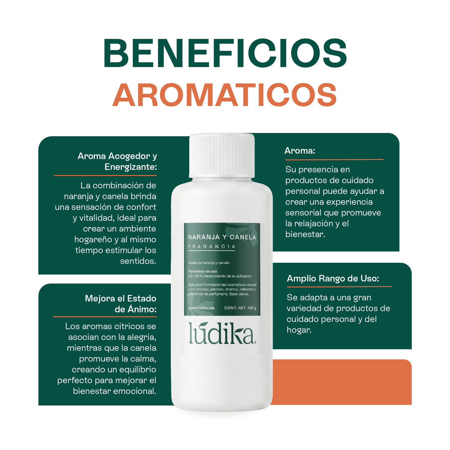 Fragancia de Naranja y Canela Lúdika | Aroma Cítrico, Especiado y Energizante