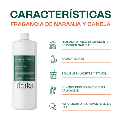 Fragancia de Naranja y Canela Lúdika | Aroma Cítrico, Especiado y Energizante