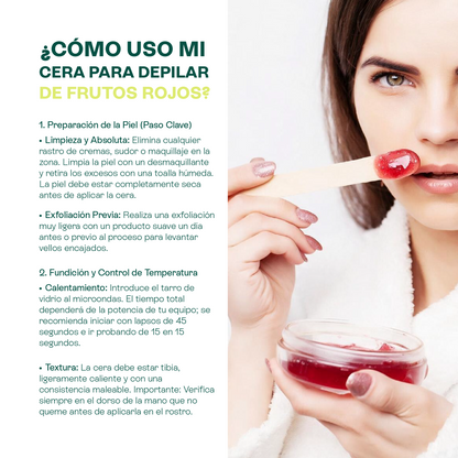 Cera Española Frutos Rojos | Depilación Suave y Precisa | Ideal para Piel Sensible y Zonas Delicadas