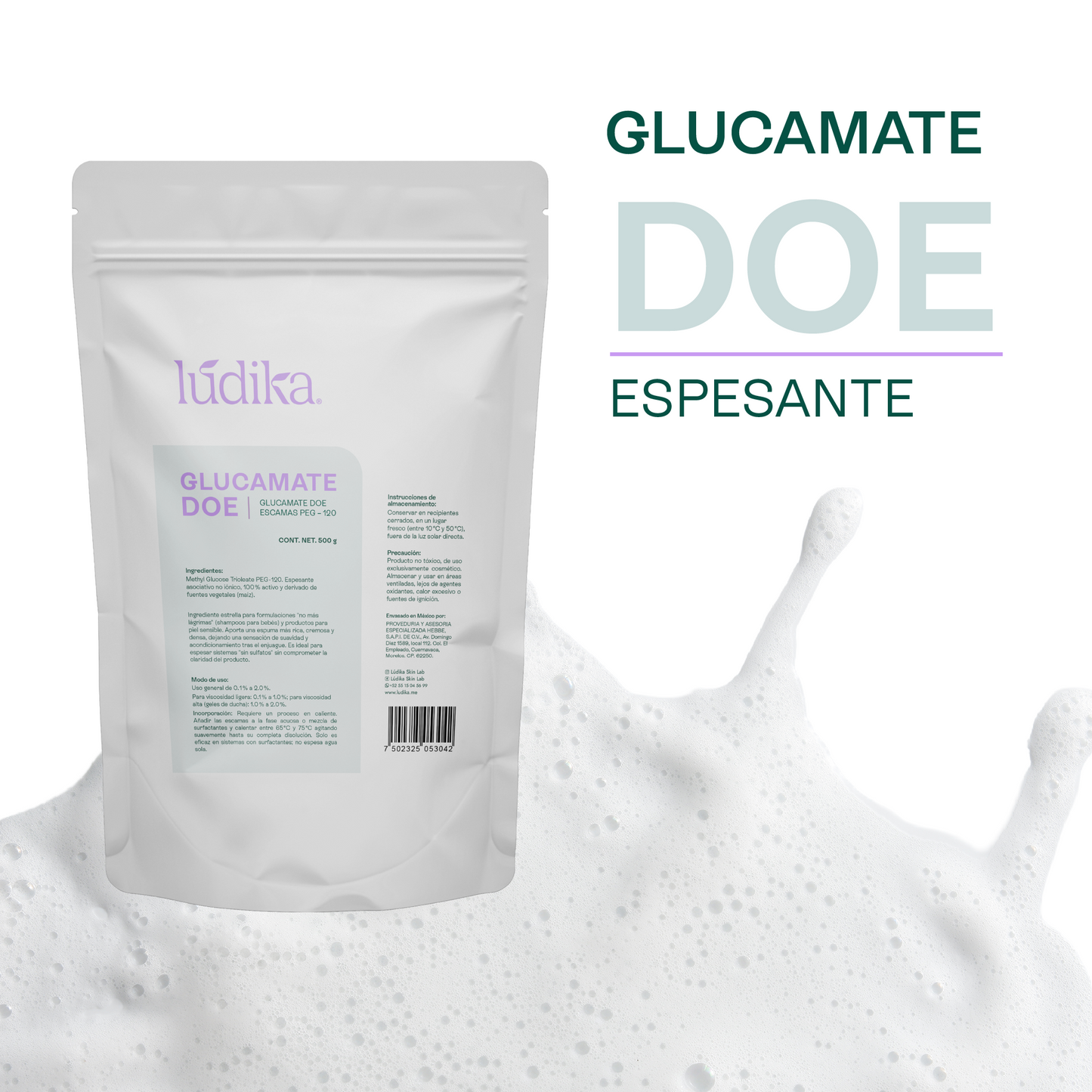 Glucamate DOE Escamas PEG – 120 | Facial, Corporal y Capilar | Espesante Asociativo Ultra-Suave
