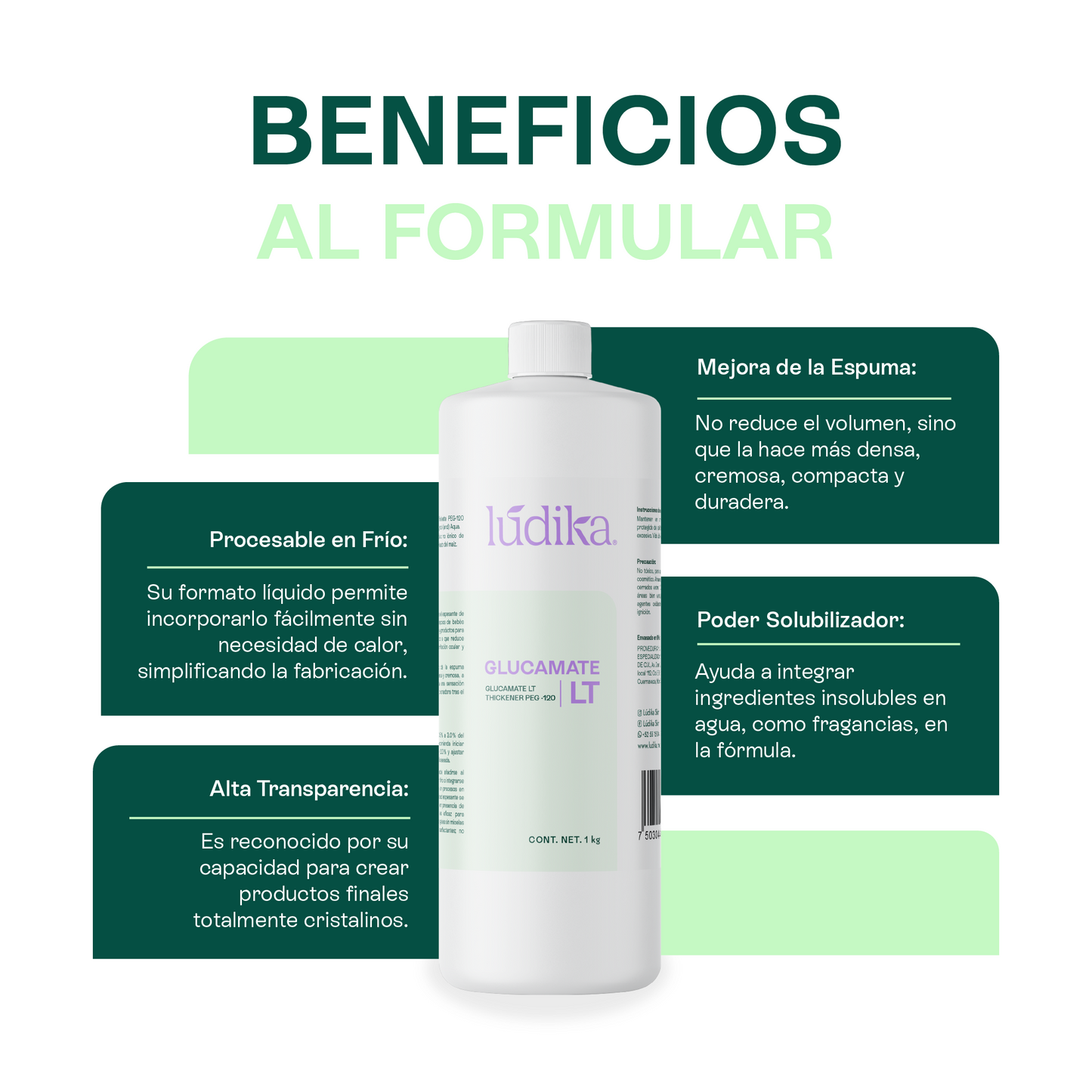 Glucamate LT Thickener PEG – 120 | Facial, Corporal y Capilar | Espesante Líquido Ultra-Suave