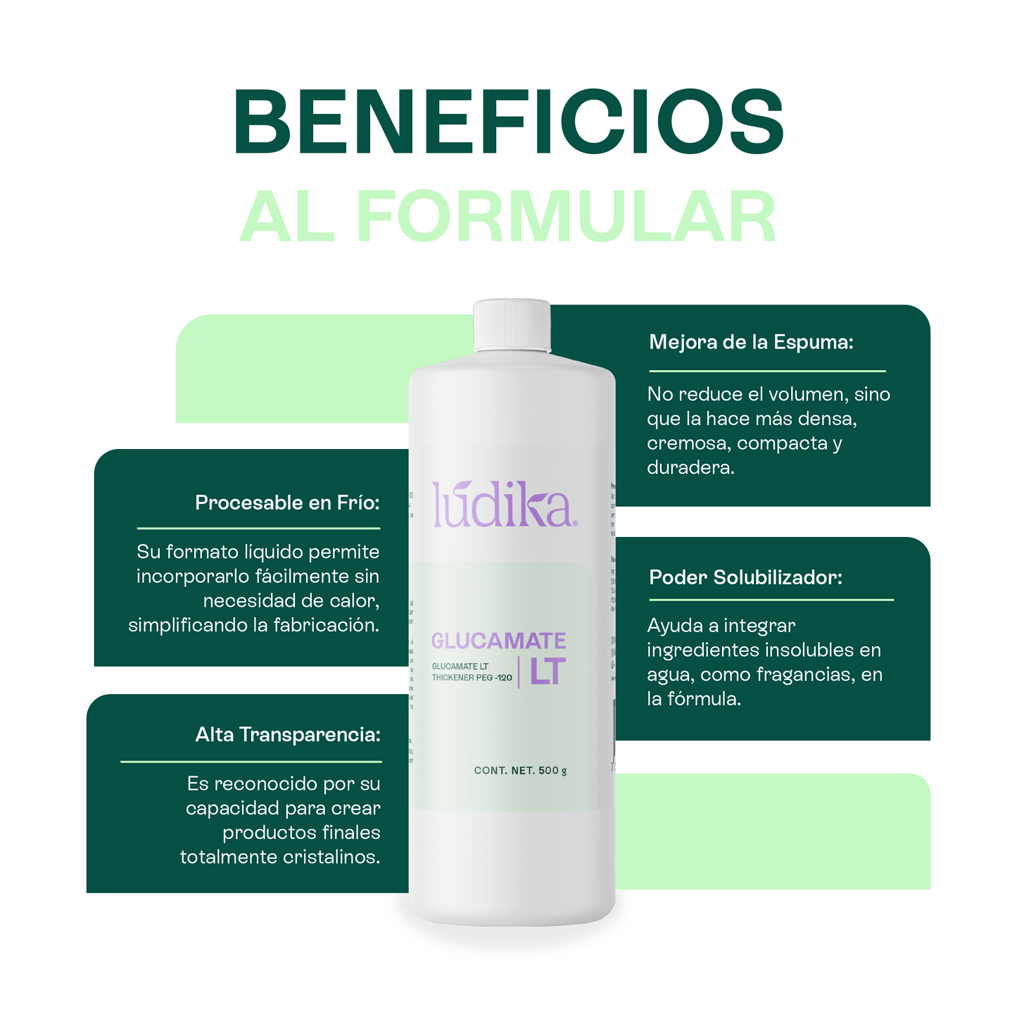 Glucamate LT Thickener PEG – 120 | Facial, Corporal y Capilar | Espesante Líquido Ultra-Suave