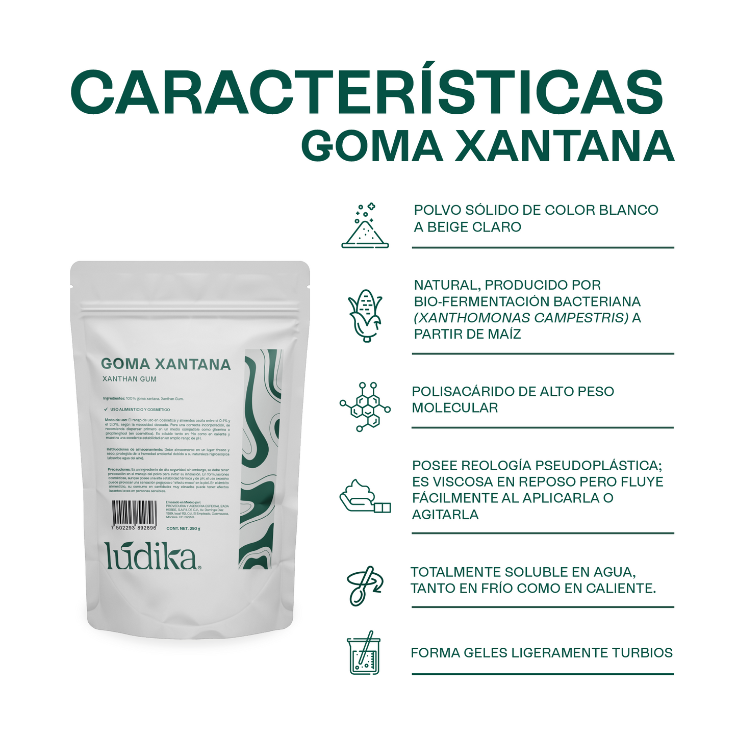 Goma Xantana | Facial, Corporal y Capilar | Espesante Natural y Estabilizador de Amplio Espectro