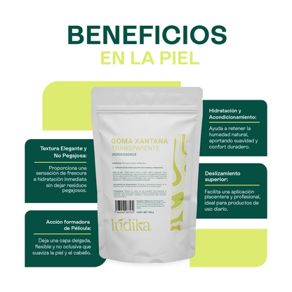 Goma Xantana Transparente | Facial, Corporal y Capilar | Espesante y Estabilizador Clean Beauty