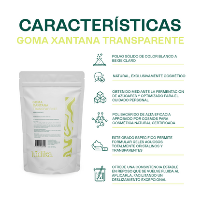 Goma Xantana Transparente | Facial, Corporal y Capilar | Espesante y Estabilizador Clean Beauty