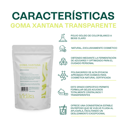 Goma Xantana Transparente | Facial, Corporal y Capilar | Espesante y Estabilizador Clean Beauty