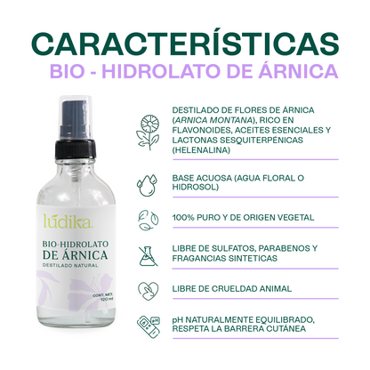 Bio Hidrolato de Árnica | Facial y Corporal | Calmante, Descongestivo y Reparador