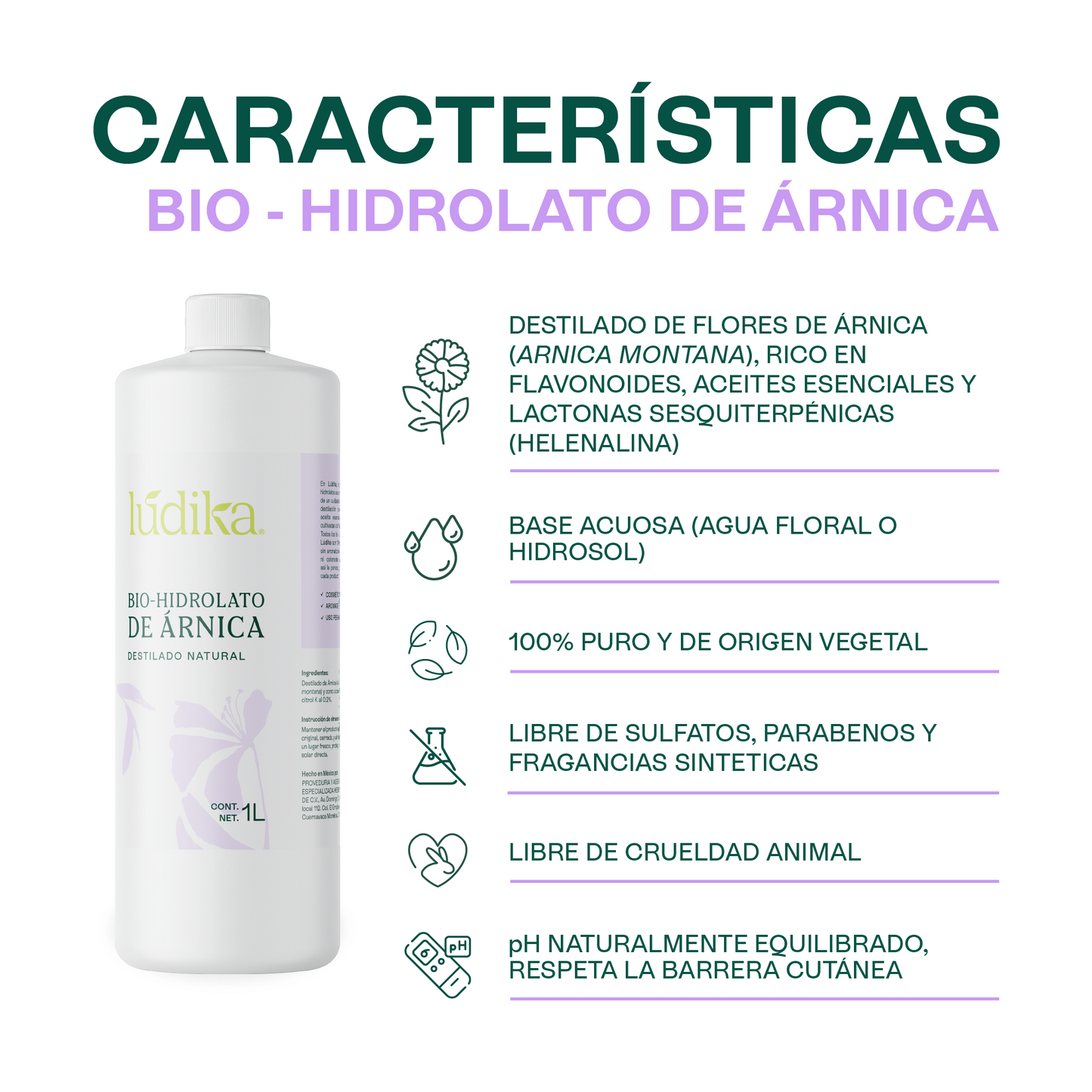 Bio Hidrolato de Árnica | Facial y Corporal | Calmante, Descongestivo y Reparador