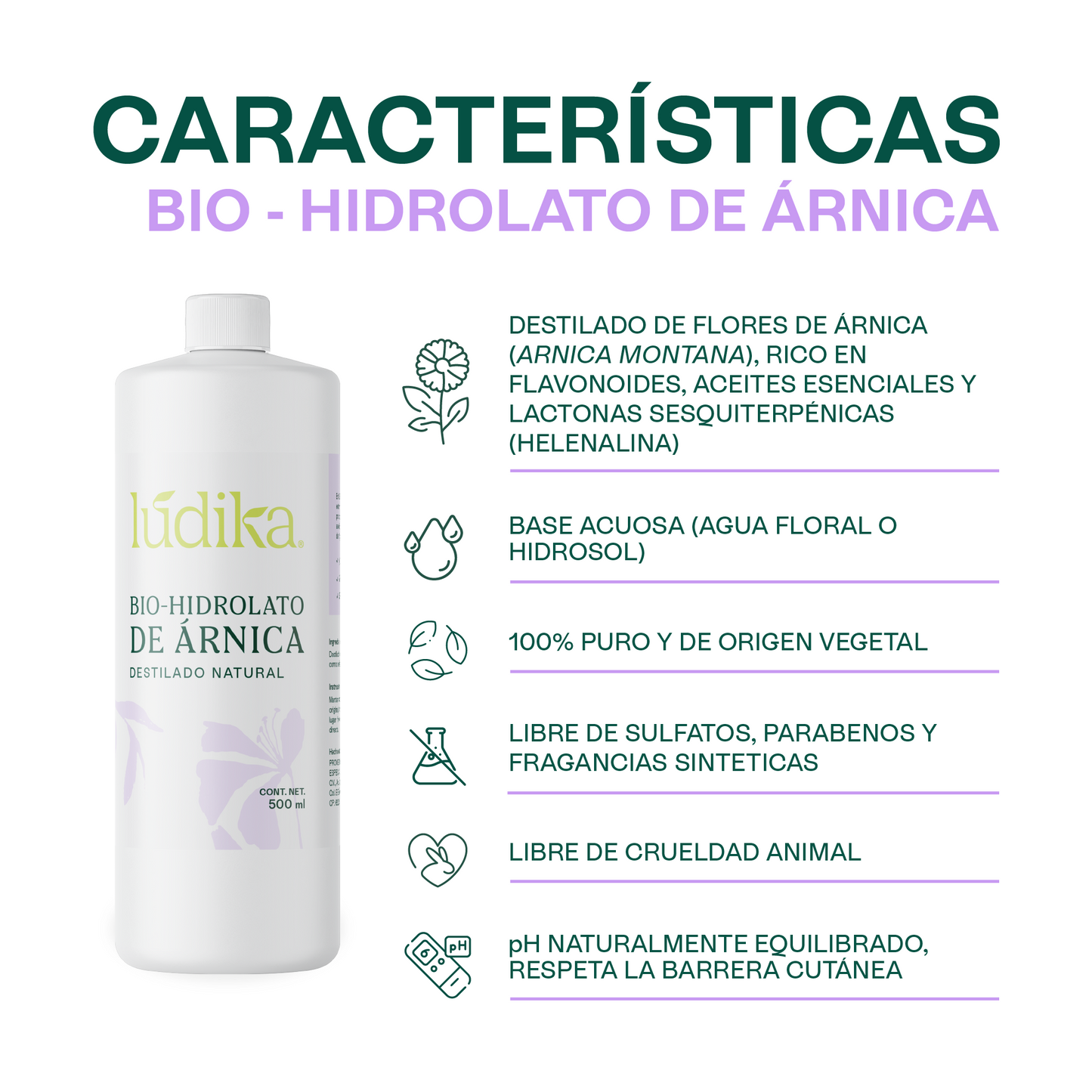 Bio Hidrolato de Árnica | Facial y Corporal | Calmante, Descongestivo y Reparador