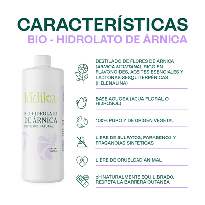 Bio Hidrolato de Árnica | Facial y Corporal | Calmante, Descongestivo y Reparador