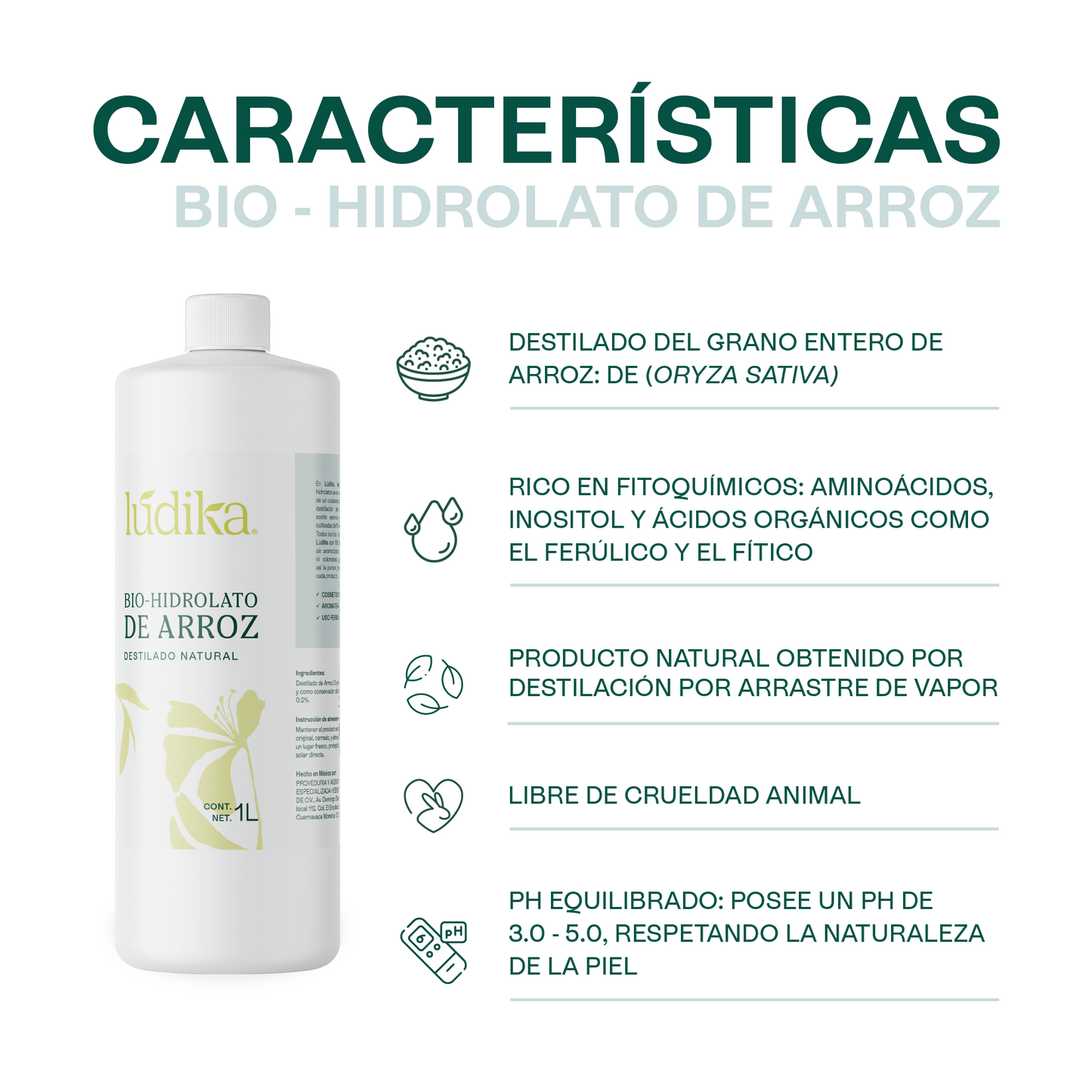 Bio Hidrolato de Arroz Integral | Facial y Corporal | Iluminador, Calmante e Hidratante