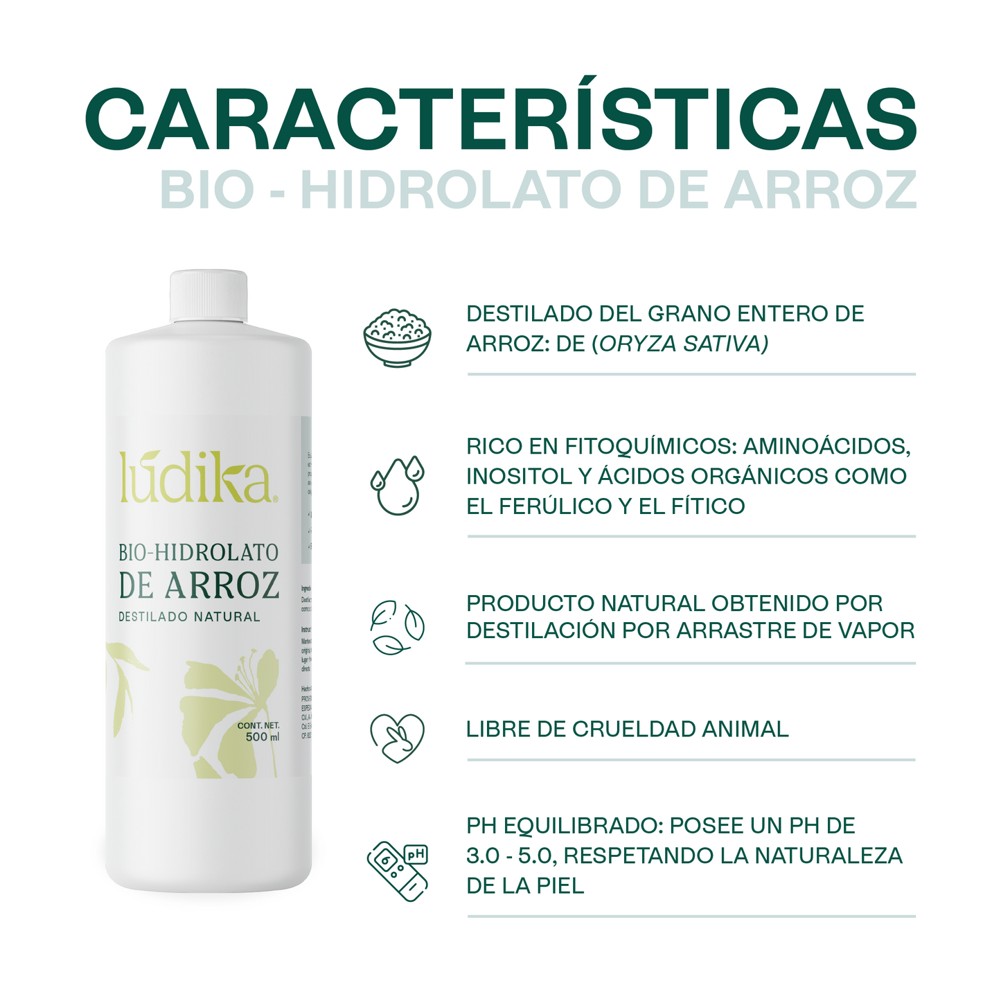 Bio Hidrolato de Arroz Integral | Facial y Corporal | Iluminador, Calmante e Hidratante