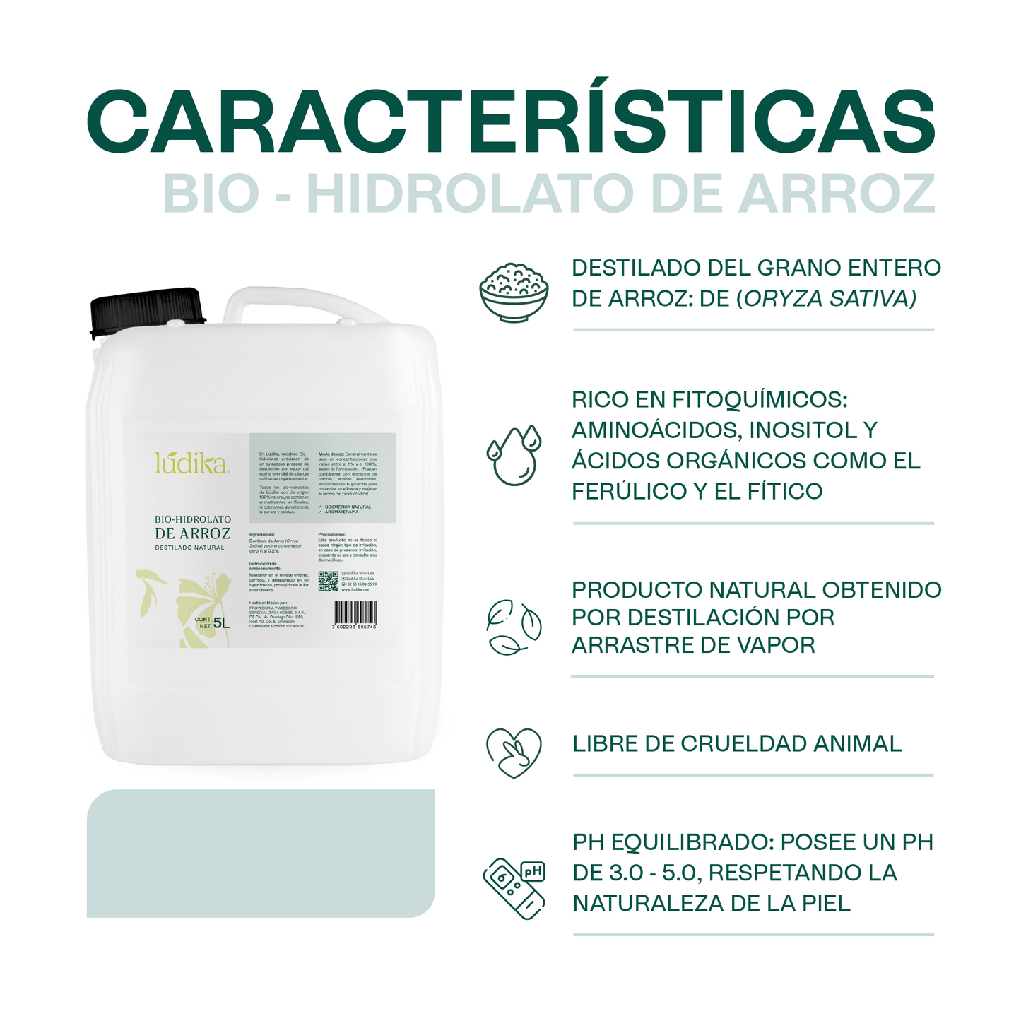 Bio Hidrolato de Arroz Integral | Facial y Corporal | Iluminador, Calmante e Hidratante