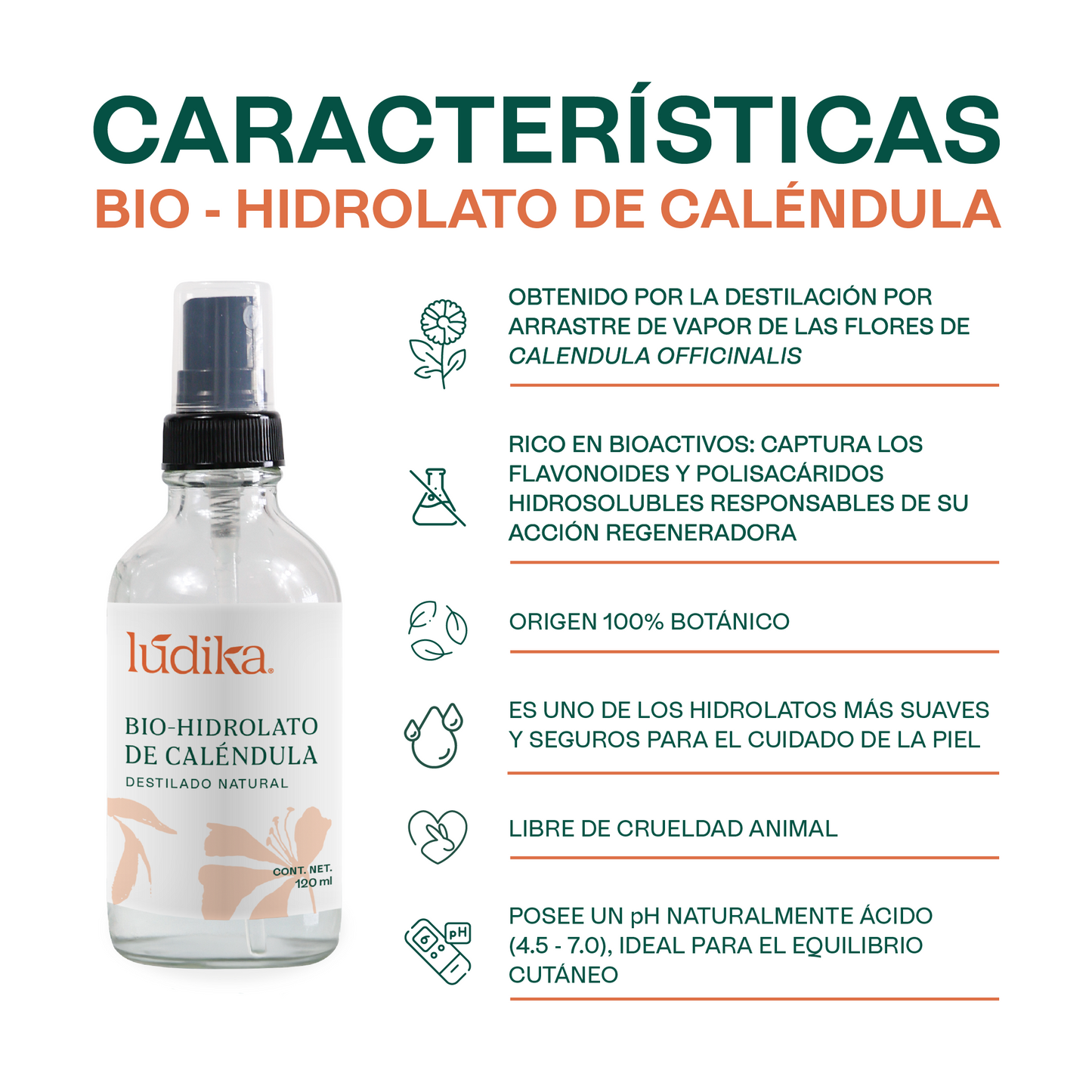 Bio Hidrolato de Caléndula | Facial y Corporal | Calmante, Reparador y Cicatrizante