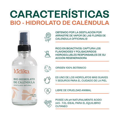 Bio Hidrolato de Caléndula | Facial y Corporal | Calmante, Reparador y Cicatrizante