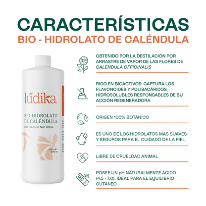Bio Hidrolato de Caléndula | Facial y Corporal | Calmante, Reparador y Cicatrizante