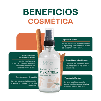 Bio Hidrolato de Canela Puro | Energizante, Antioxidante y Purificante para Piel y Ambiente