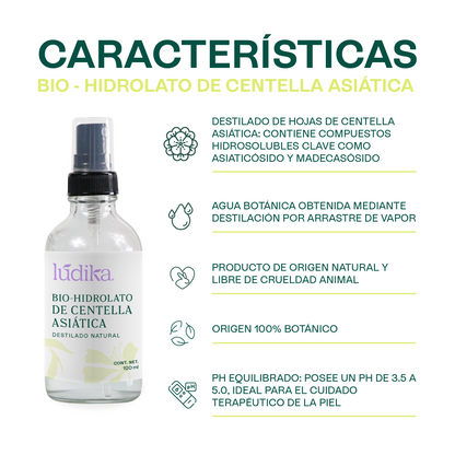 Bio Hidrolato de Centella Asiática | Facial y Corporal | Reparador, Cicatrizante y Antiinflamatorio