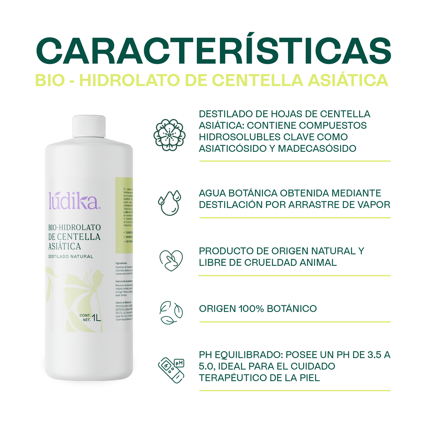 Bio Hidrolato de Centella Asiática | Facial y Corporal | Reparador, Cicatrizante y Antiinflamatorio