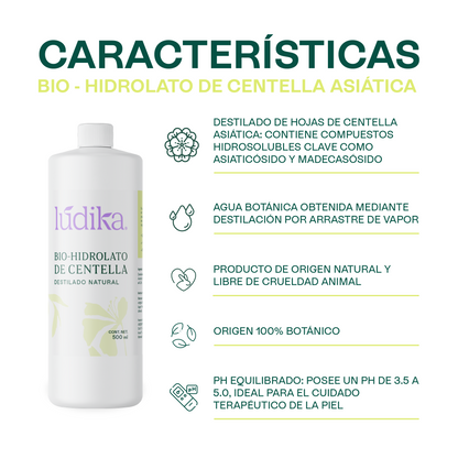 Bio Hidrolato de Centella Asiática | Facial y Corporal | Reparador, Cicatrizante y Antiinflamatorio