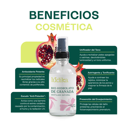 Hidrolato de Granada | Facial y Corporal | Antioxidante, Protector y Tonificante