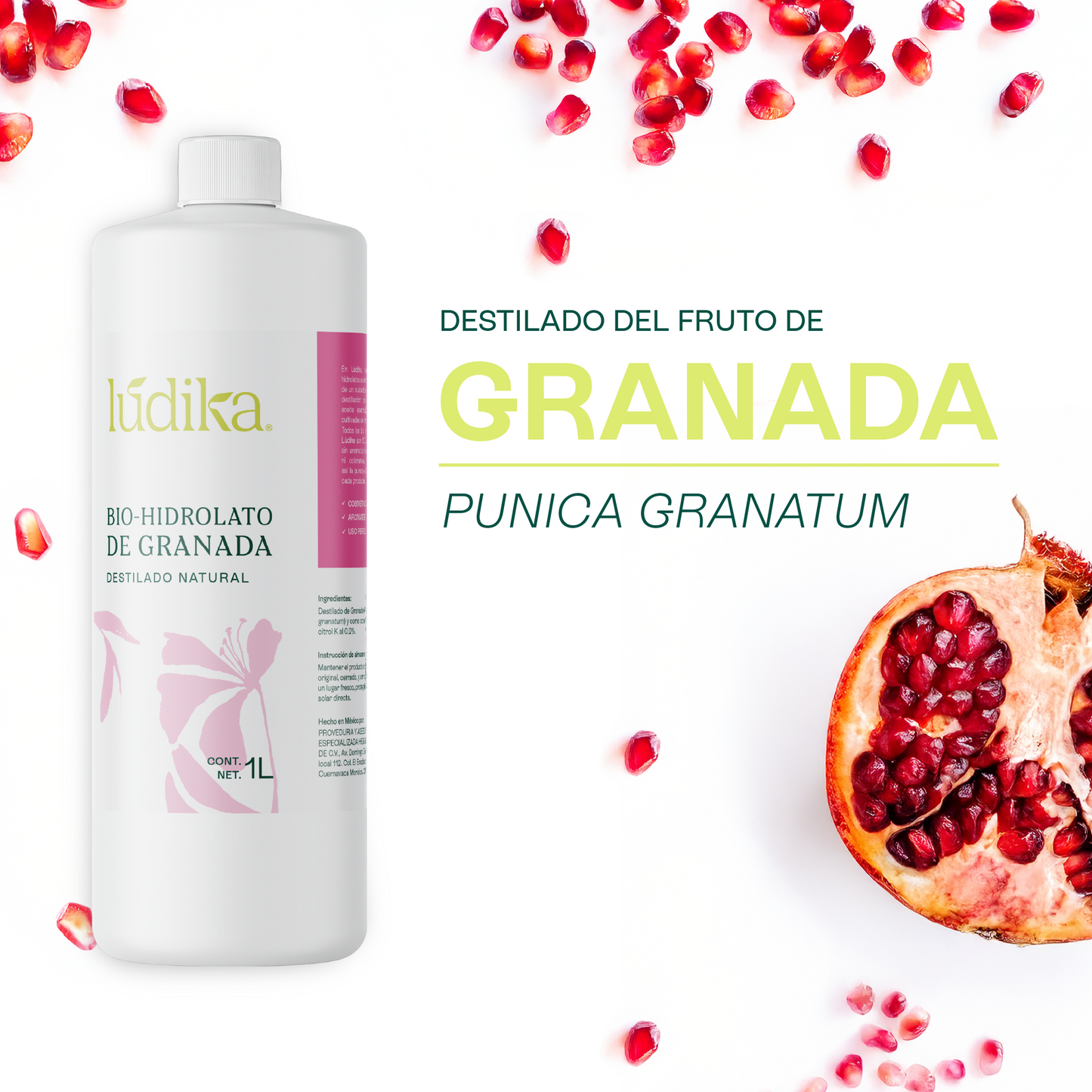 Hidrolato de Granada | Facial y Corporal | Antioxidante, Protector y Tonificante