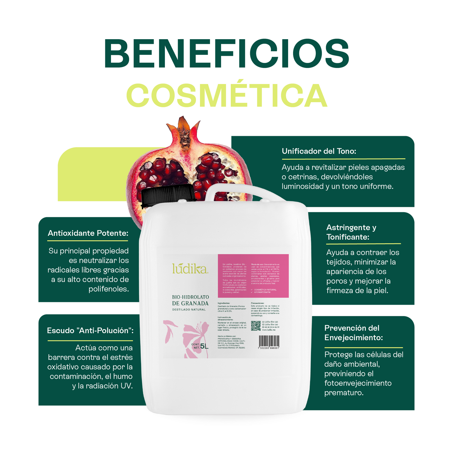 Hidrolato de Granada | Facial y Corporal | Antioxidante, Protector y Tonificante